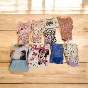 Girls Pajama Bundle Size 2T Six Pairs and Two Pants